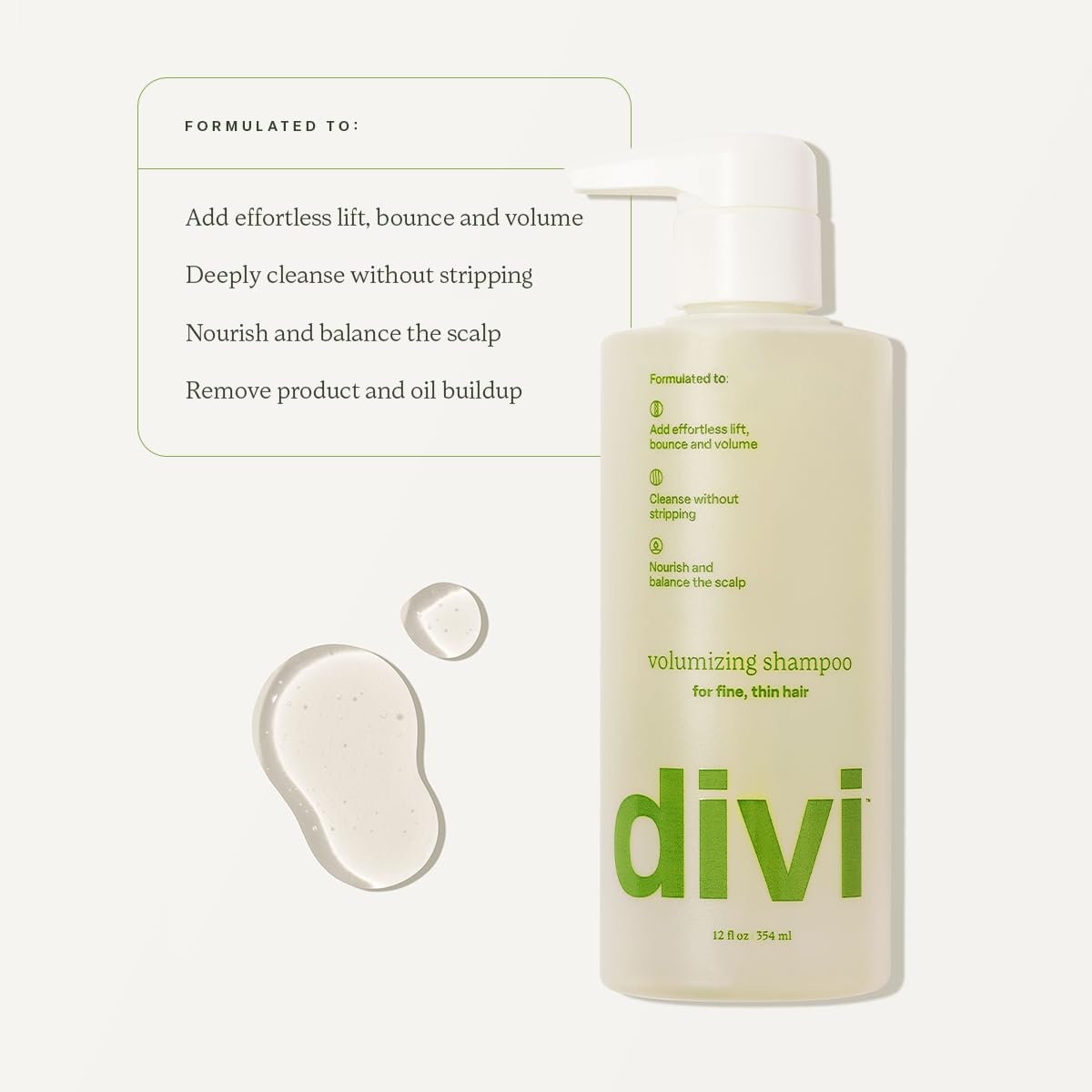 divi Volumizing Shampoo for Fine, Thin Hair with Postbiotics | 12 fl oz