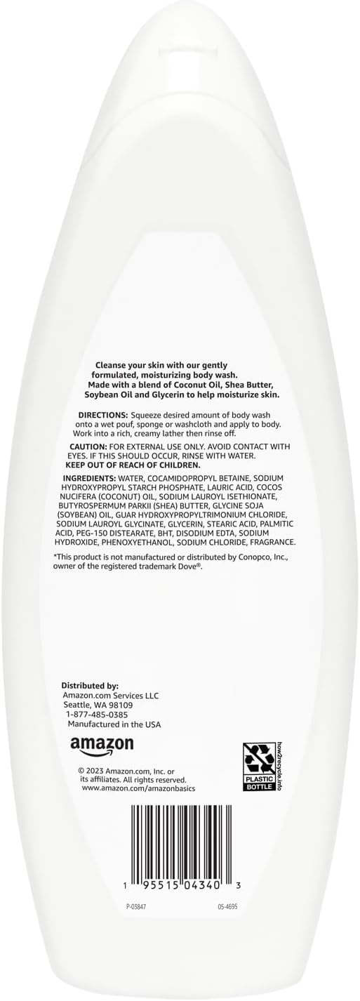 Amazon Basics Moisturizing Body Wash, Fresh Scent, Deep Moisture, Nourishing, Dermatologist Tested, 22 fl oz (1-Pack)