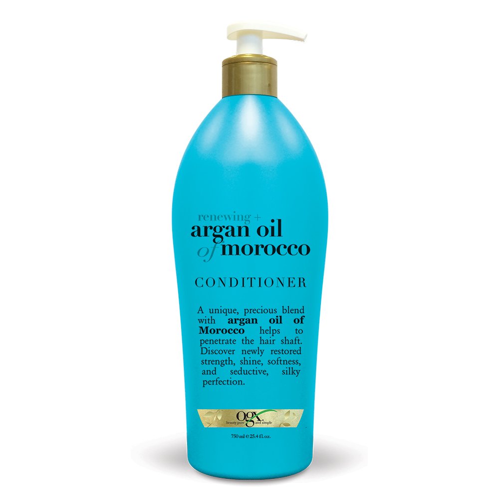 OGX Renewing + Argan Oil of Morocco Conditioner, Repair Conditioner & Argan Oil Helps Strengthen & Repair Dry, Damaged Hair, Paraben-Free, Sulfate-Free Surfactants, 25.4 fl. oz
