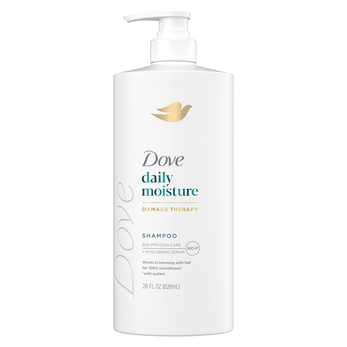 Dove Daily Moisture Shampoo for Dry Hair with Hyaluronic Serum 12oz 4ct