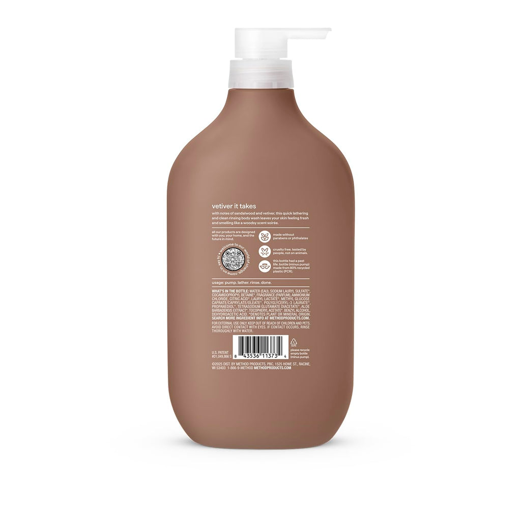method Men’s Body Wash, Sandalwood + Vetiver, 28 fl oz