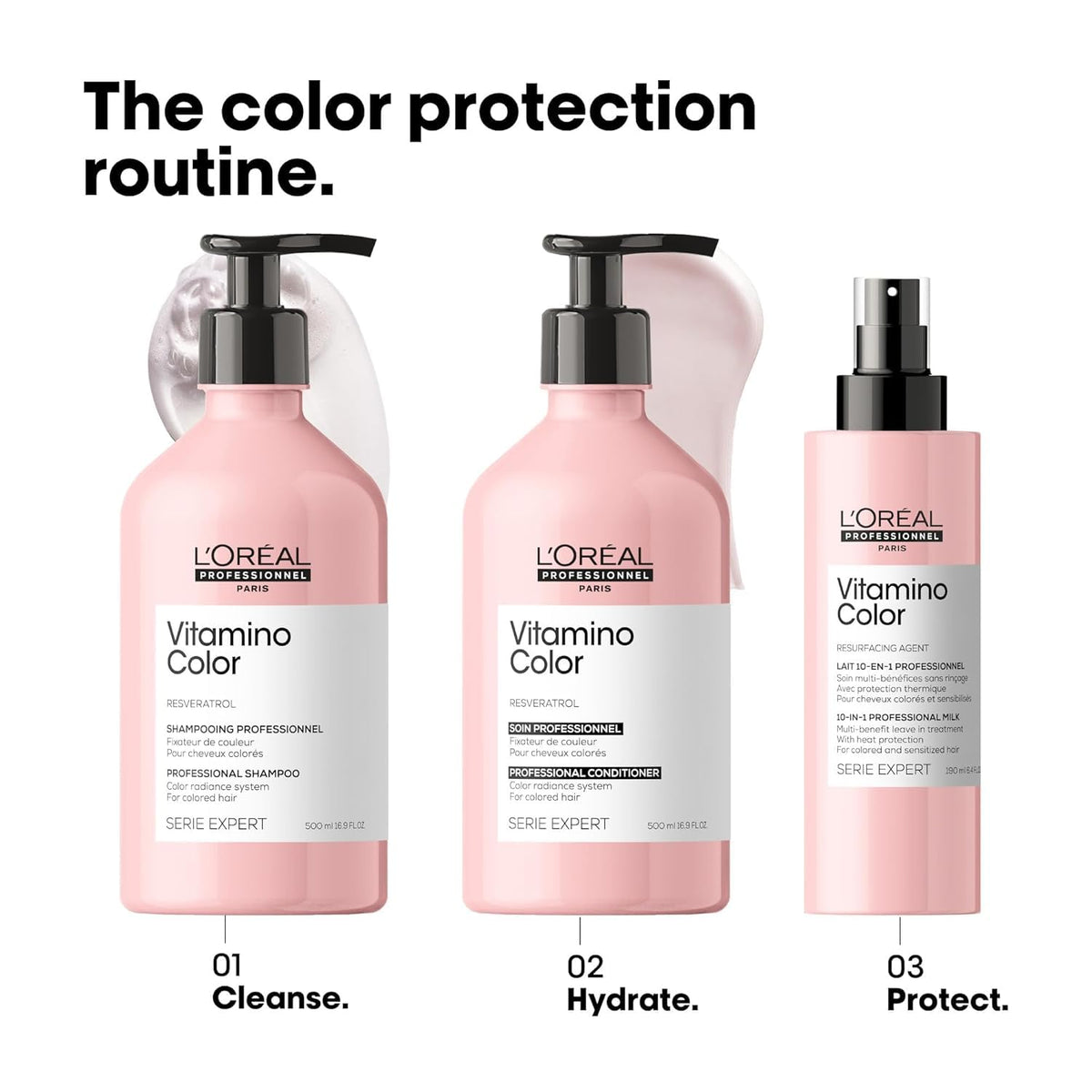 L'Oréal Professionnel Paris Vitamino Color Conditioner - Protects & Preserves Hair Color, Enhances Hair Shine & Vibrancy, Moisturizes & Detangles, Vegan