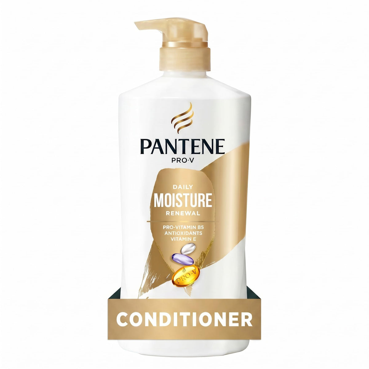Pantene Conditioner, Daily Moisture Renewal - Pro-V Nutrients for Dry, Color-Treated, Straight to Curly Hair, 72 Hour Hydration & Softness, Paraben Free, Cleanses, Strengthens Bonds, 25.1 Fl Oz