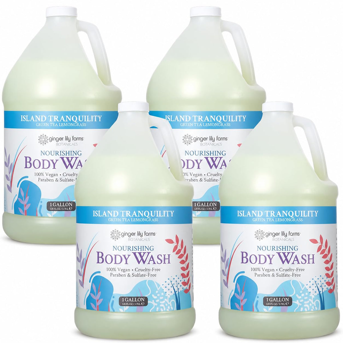 Ginger Lily Farms Botanicals Body Wash, 128oz, Island Tranquility