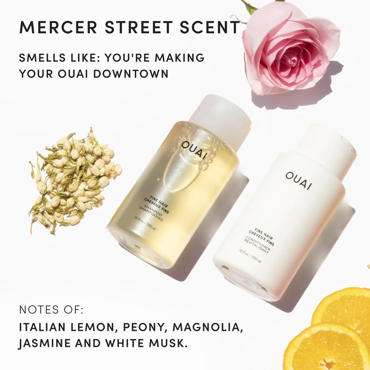 OUAI Fine Shampoo and Conditioner Set (10 Fl Oz)