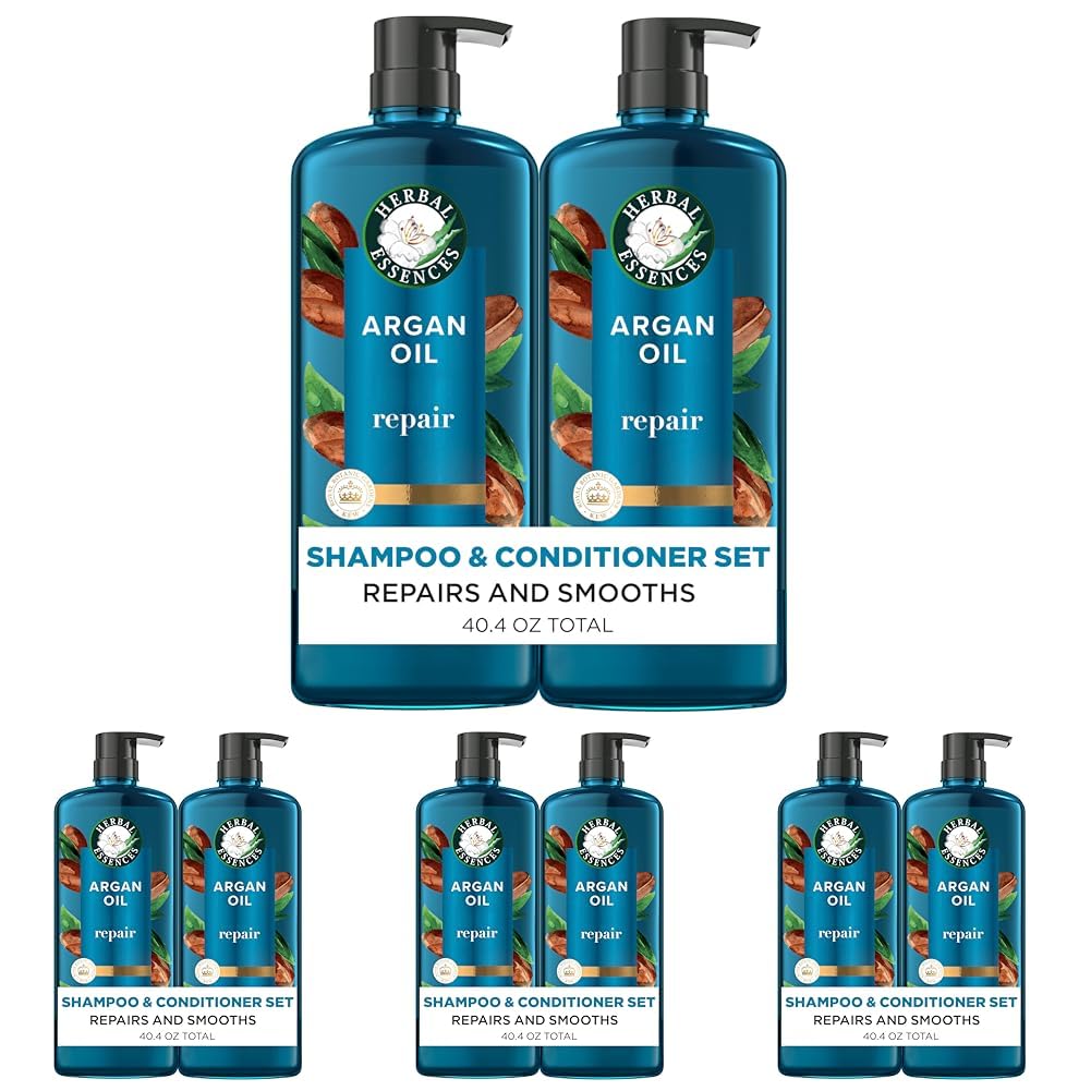 Herbal Essences Argan Oil Repair Shampoo & Conditioner Set, Moisturizes & Smoothes, Paraben-Free, Color-Safe, pH-Balanced, Citrus Scent, 20.2 Fl Oz, 2-Pack