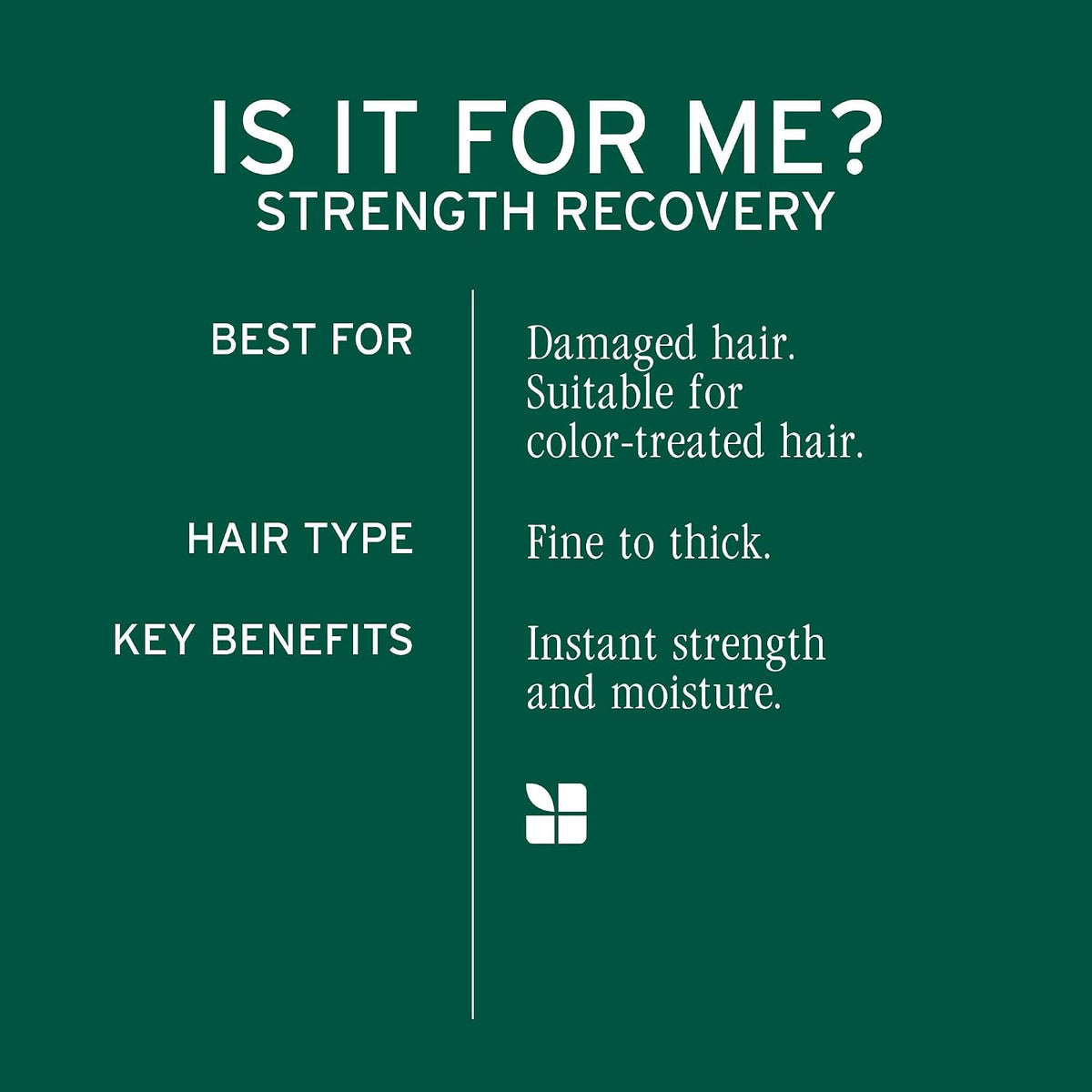 Biolage Strength Recovery Conditioner – For Damaged Hair