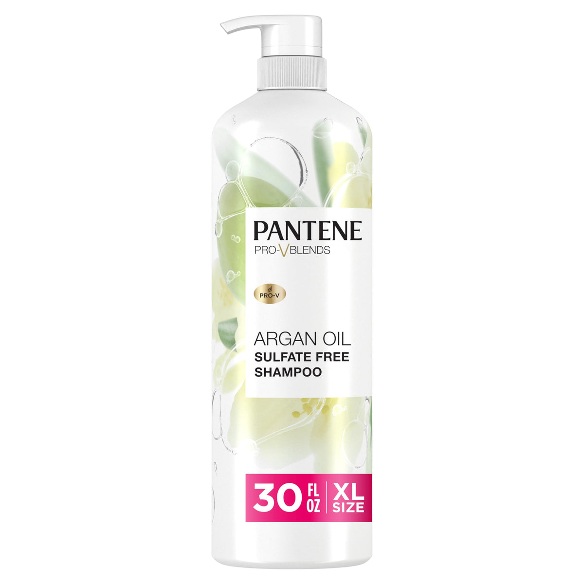 Pantene Sulfate Free Rose Water Shampoo, Soothes, Replenishes Hydration, Safe for Color Treated Hair, Nutrient Infused with Vitamin B5 and Antioxidants, Pro-V Blends, 30.0 oz