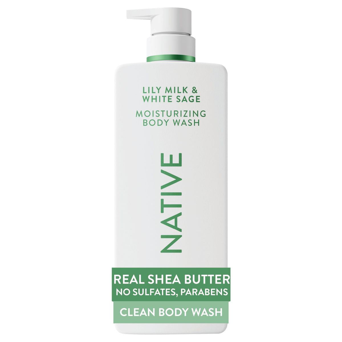 Native Moisturizing Body Wash, Clean & Gentle 24-Hour Hydration with Shea Butter, for Sensitive and Dry Skin, for Women & Men, Sulfate-free, Paraben-free, Cocoa Butter & Vanilla, 22 fl oz