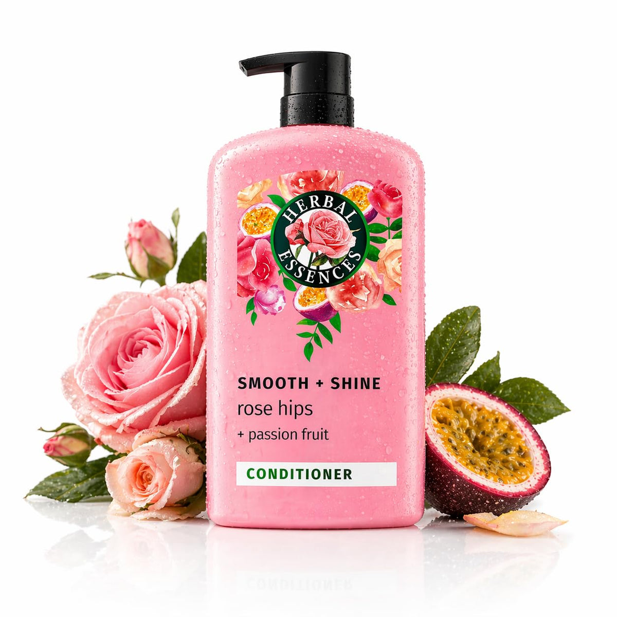 Herbal Essences Conditioner, Rose Hips- Smooth Collection, Shiny Hair with Vitamin E & Jojoba, Safe for Color Treated Hair, Floral Scent, Cruelty-Free, Dermatologist-Tested, 29.2 Fl Oz