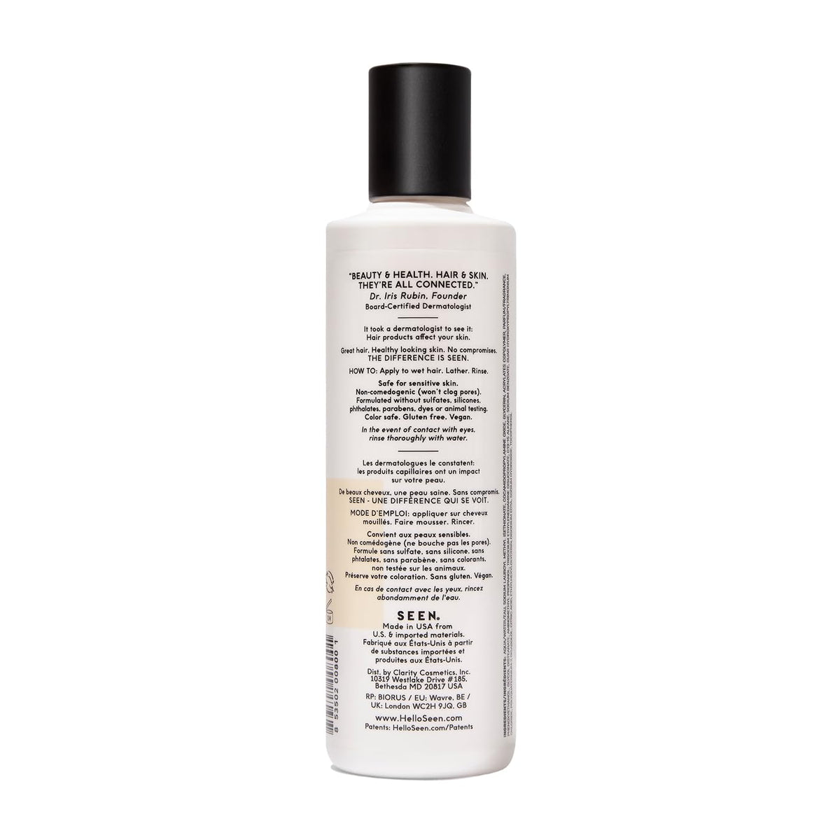 SEEN Shampoo - Scented - Non-Comedogenic Hair Shampoo- Dermatologist-Developed - Safe for Sensitive & Acne Prone Skin