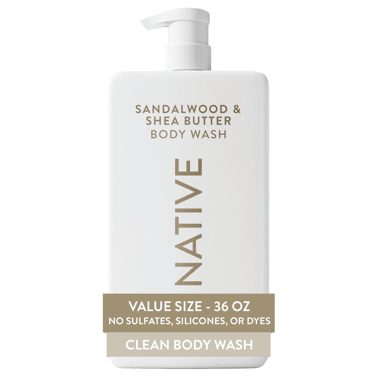 Native Clean Body Wash, Gentle & pH-balanced for Sensitive Skin, 24-Hr Freshness for Women & Men, Vegan & Cruelty-Free, Free of Sulfates, Parabens & Phthalates, Eucalyptus & Mint, 36 oz