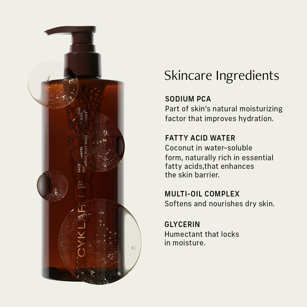 CYKLAR Sensorial Multi-Oil Body Wash Cleanser, Sacred Santal 16.5 Fl Oz