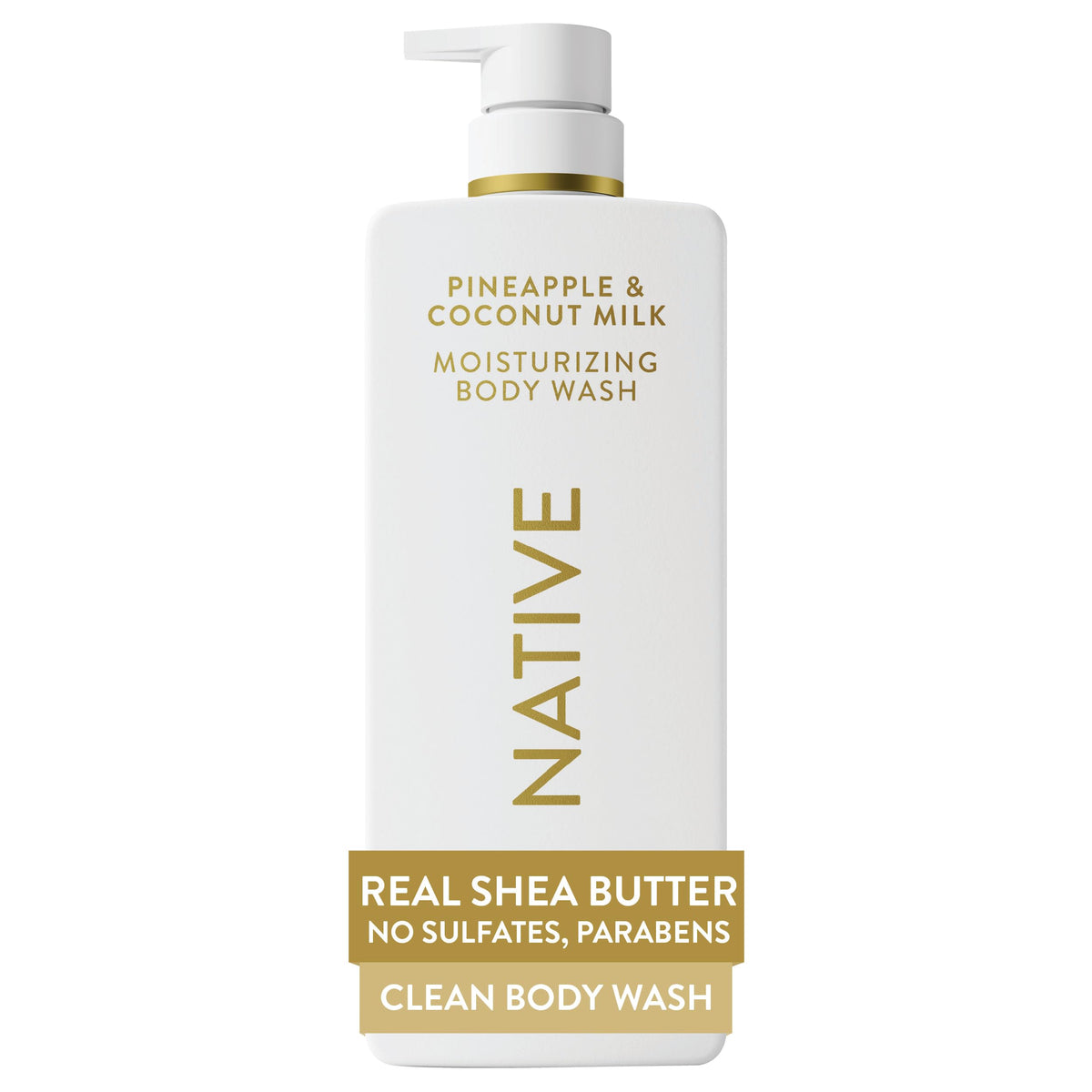 Native Moisturizing Body Wash, Clean & Gentle 24-Hour Hydration with Shea Butter, for Sensitive and Dry Skin, for Women & Men, Sulfate-free, Paraben-free, Cocoa Butter & Vanilla, 22 fl oz