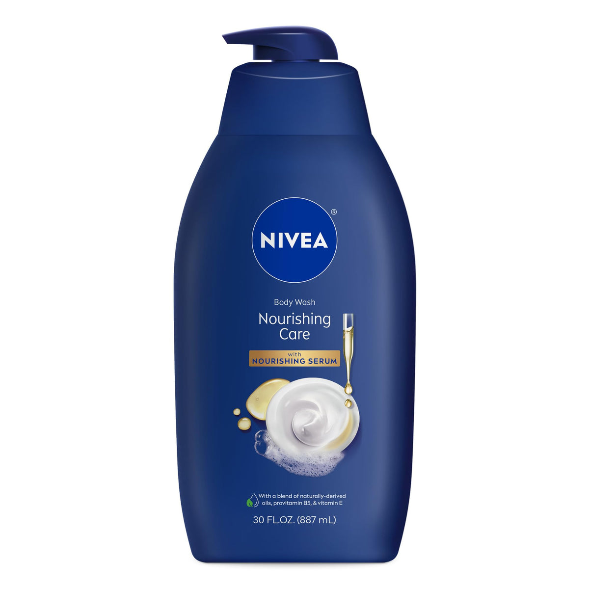 NIVEA Nourishing Shea Butter Body Wash, Nourishing Serum, 20 FL OZ