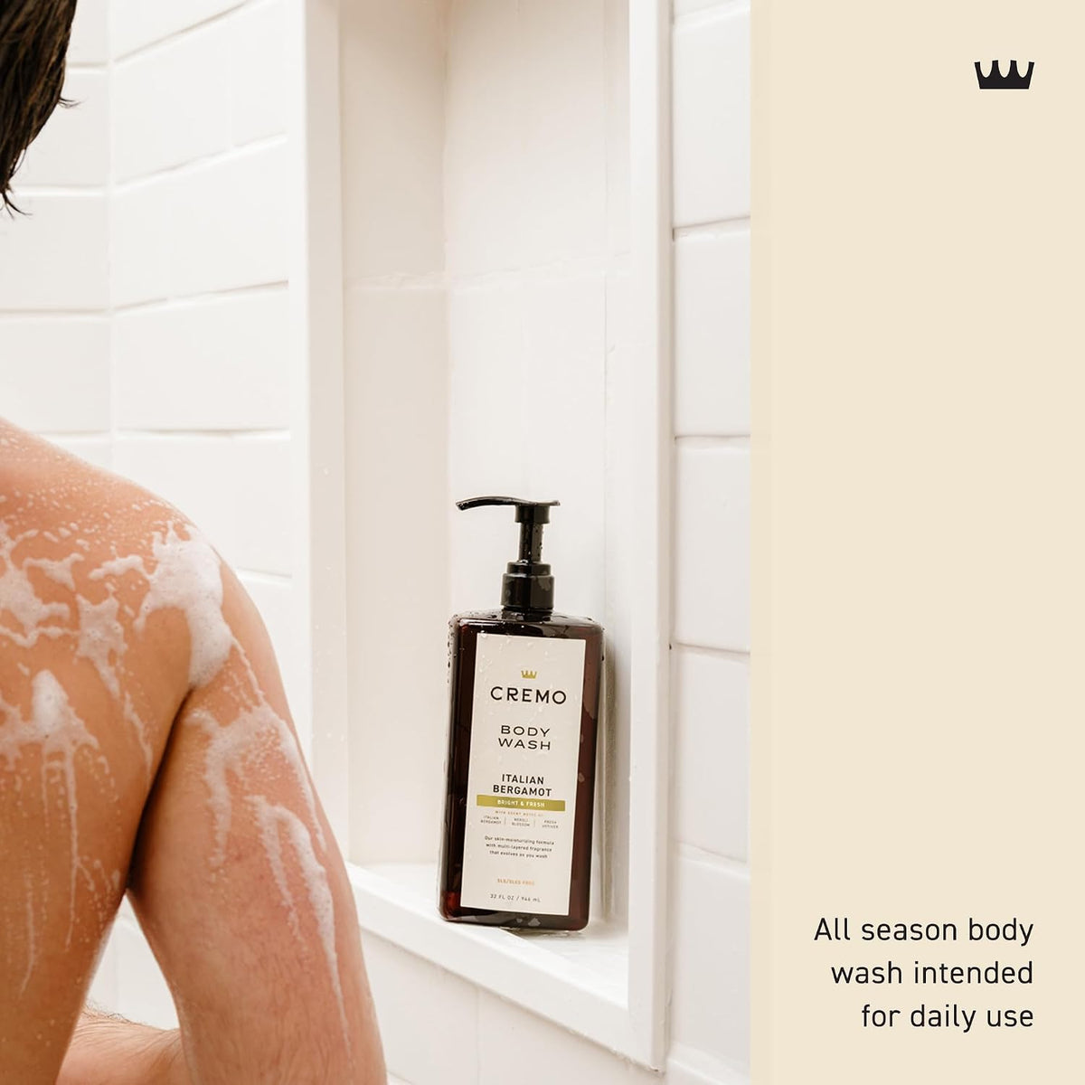 Cremo Body Wash for Men, Italian Bergamot, 32 Fl Oz
