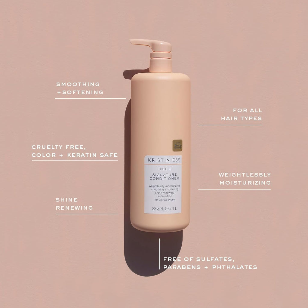 Kristin Ess Hair The One Signature Conditioner for Dry Damaged Hair - Moisturizes, Smooths, Detangles + Softens Hair - Sulfate Free, Color + Keratin Safe, 33.8 fl. oz.
