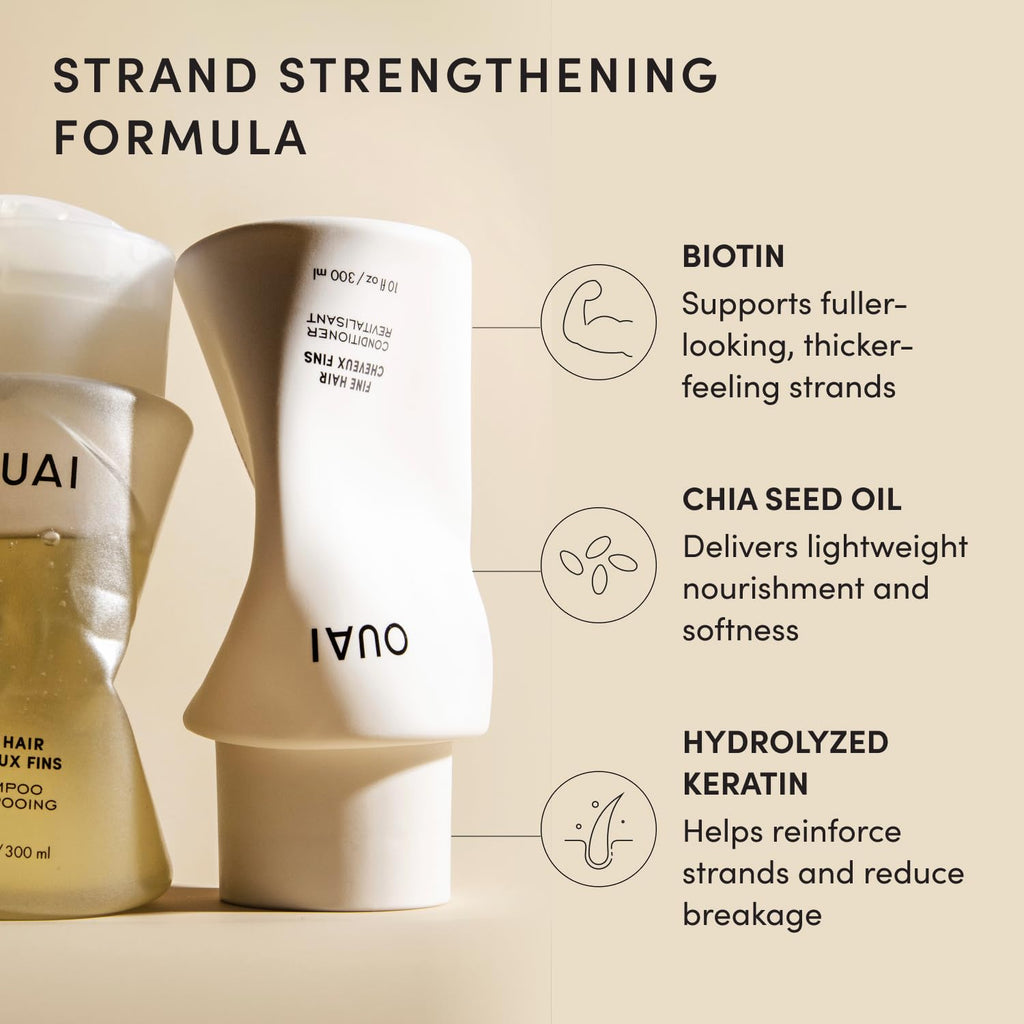 OUAI Fine Shampoo and Conditioner Set (10 Fl Oz)