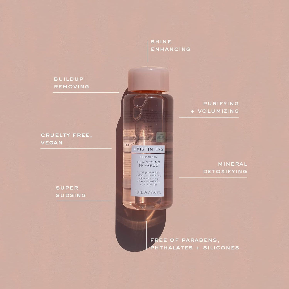 Kristin Ess Clarifying Shampoo for Build Up, Oily Hair & Hard Water, Detox Shampoo for Locs, Low Porosity, Thick, Thin, Curly & Color-Treated Hair | Vegan Weekly Cleansing Treatment, Pear Fragrance