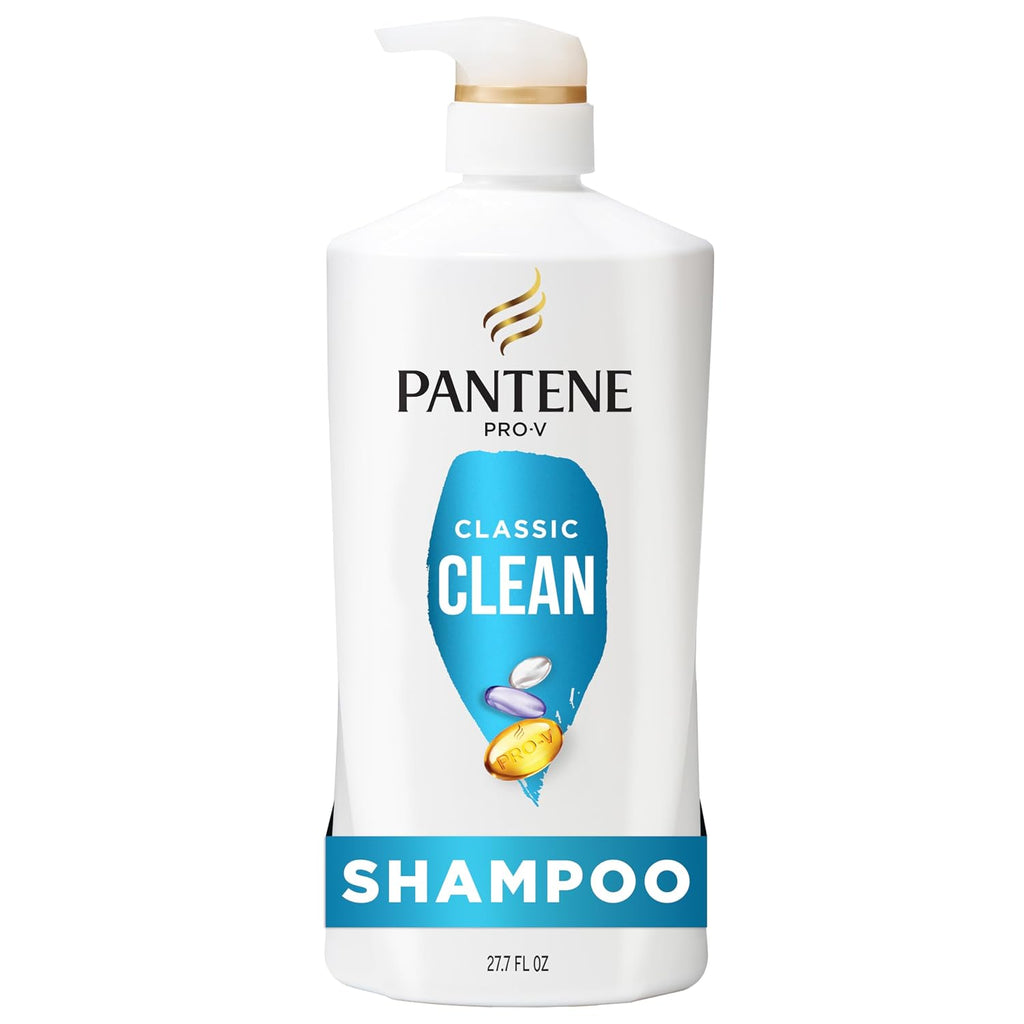 Pantene Shampoo, Classic Clean - Pro-V Nutrients for Dry, Color-Treated Hair, Healthy Looking Hair Every Wash, Antioxidant-Rich, 27.7 Fl Oz