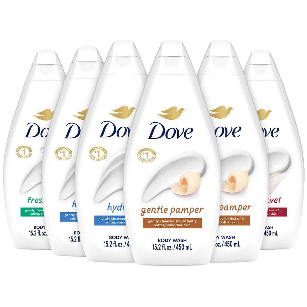Dove Moisturizing Body Wash, Variety 6-Pack, 15.2 Oz Ea