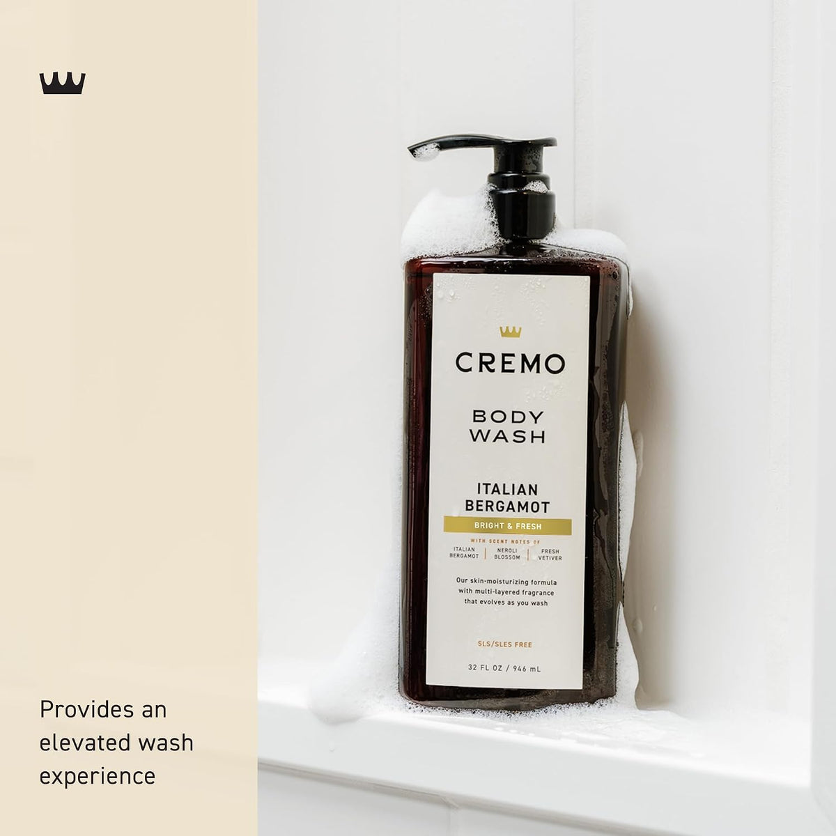 Cremo Body Wash for Men, Italian Bergamot, 32 Fl Oz
