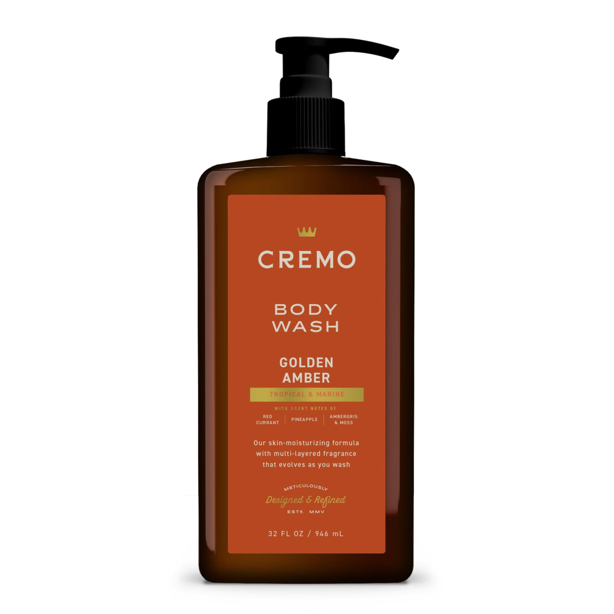 Cremo Body Wash for Men, Italian Bergamot, 32 Fl Oz