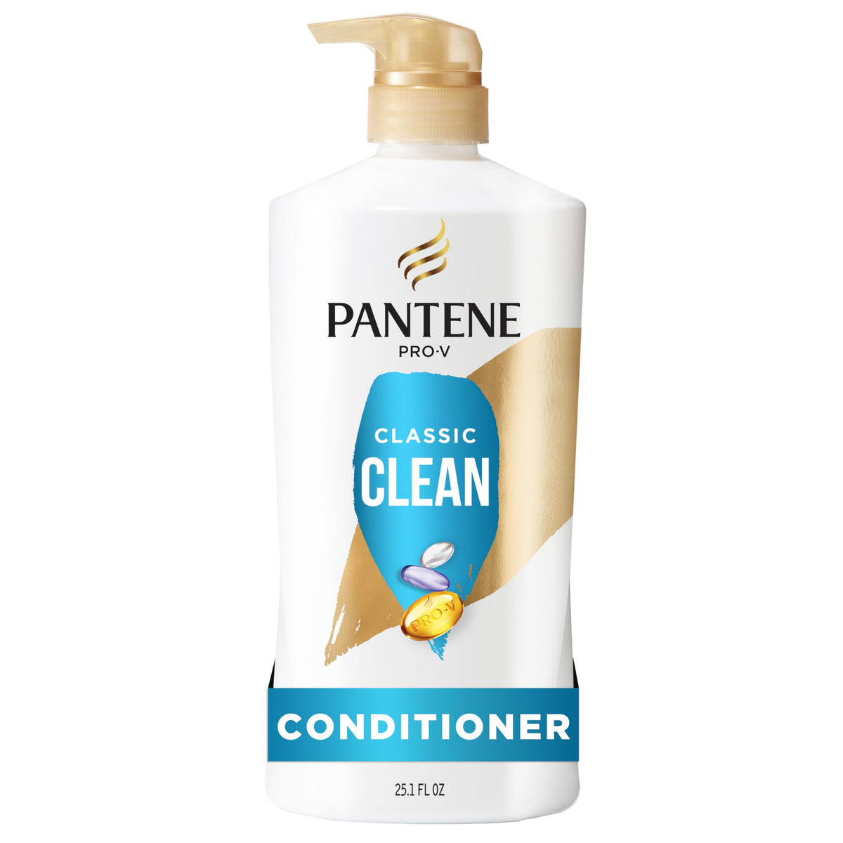 Pantene Conditioner, Daily Moisture Renewal with Vitamin E - Pro-V Nutrients for Dry, Color-Treated, Straight to Curly Hair, 72 Hour Hydration & Softness, Paraben Free, 25.1 Fl Oz