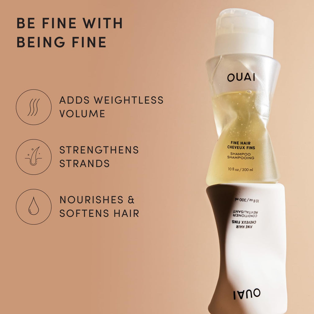 OUAI Fine Shampoo and Conditioner Set (10 Fl Oz)