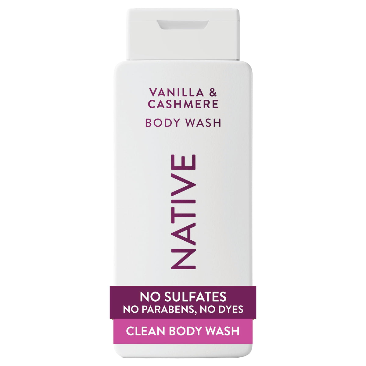Native Clean Body Wash, Gentle & pH-balanced for Sensitive Skin, 24-Hr Freshness for Women & Men, Vegan & Cruelty-Free, Free of Sulfates, Parabens & Phthalates, Coconut & Vanilla, 18fl oz