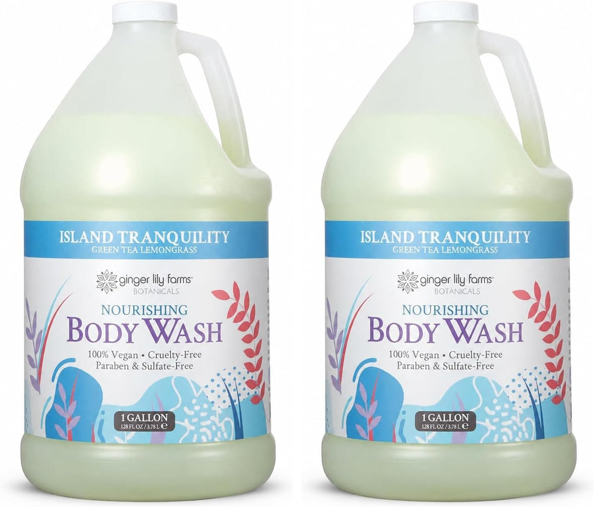 Ginger Lily Farms Botanicals Body Wash, 128oz, Island Tranquility
