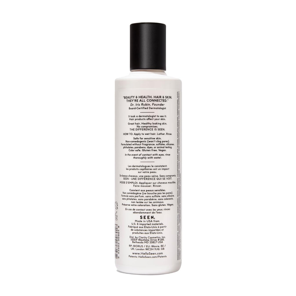 SEEN Shampoo, Fragrance Free - Non-Comedogenic Hair Shampoo- Dermatologist-Developed - Safe for Sensitive, Eczema & Acne Prone Skin
