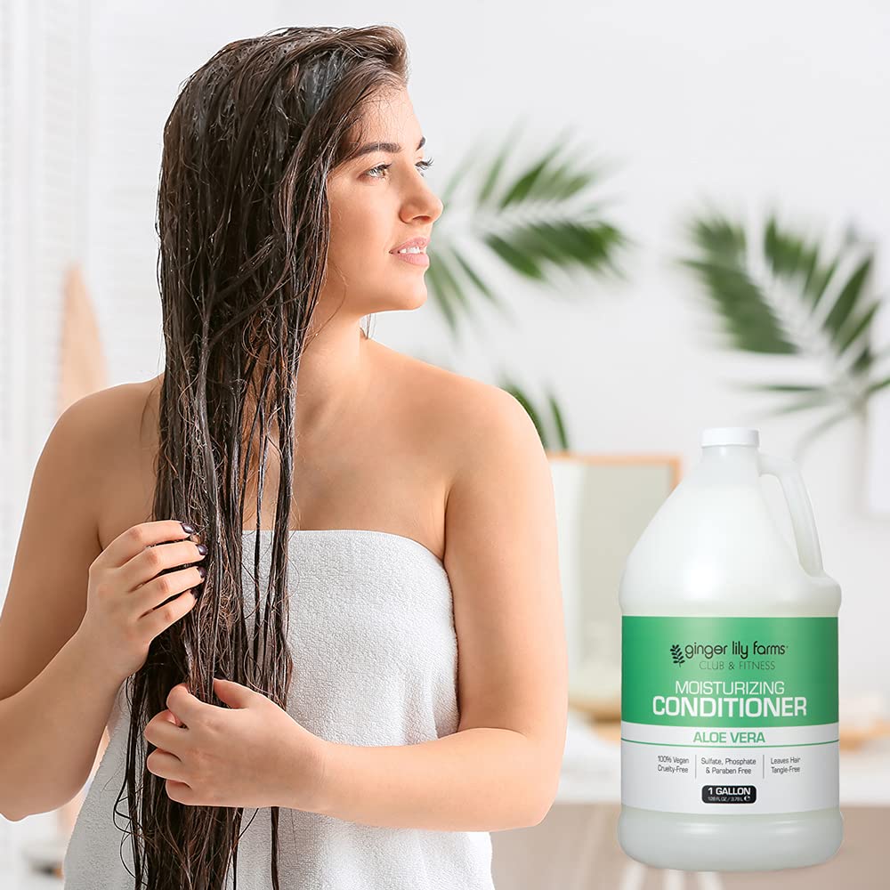 Ginger Lily Farms Club & Fitness Conditioner, 128oz, Aloe Vera