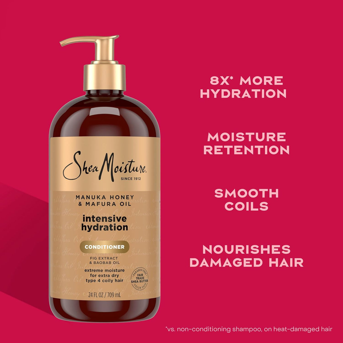 Shea Moisture Intensive Hydration Conditioner for Dry, Damaged Hair Manuka Honey and Mafura Oil deep moisturizing conditioner 24oz