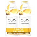 Olay Body Wash for Women, Ultra Moisture, 24hr Moisturizing, Hydrating & Refreshing, B3 Vitamin Complex, Free of Parabens & Phthalates, for All Skin Types, Shea Butter Scent, 22 fl oz (Pack of 4)