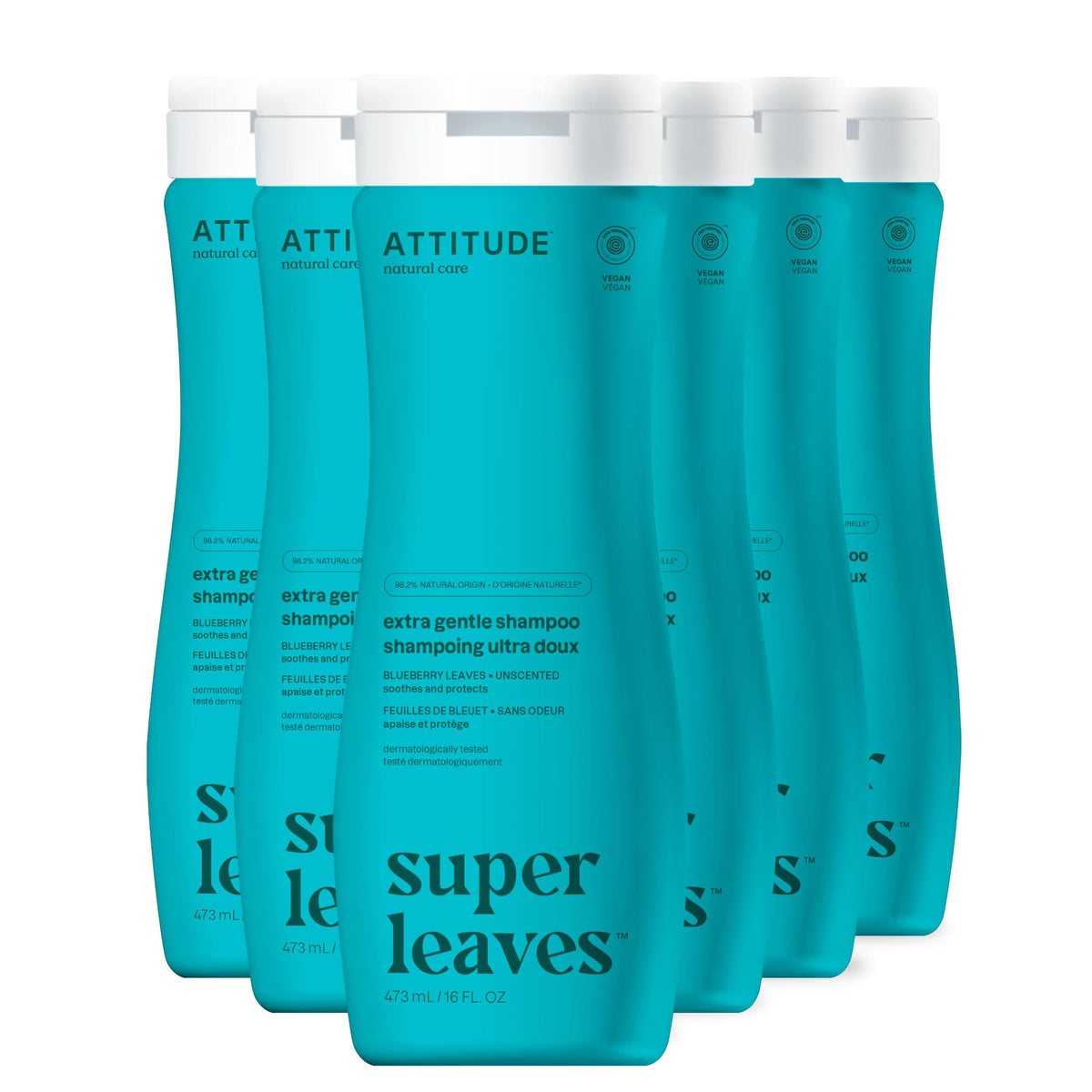 ATTITUDE Nourishing Hair Shampoo, EWG Verified, For Dry and Damaged Hair, Naturally Derived Ingredients, Vegan and Plant Based, Grapeseed Oil and Olive Leaves, 32 Fl Oz