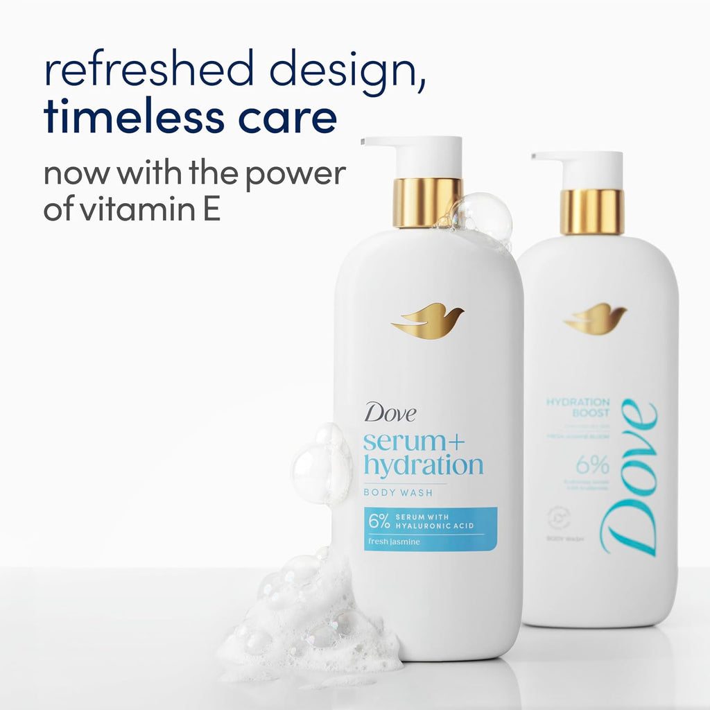 Dove Serum+ Hydration Body Wash Hyaluronic Acid 6% Hydration Serum, 18.5 oz