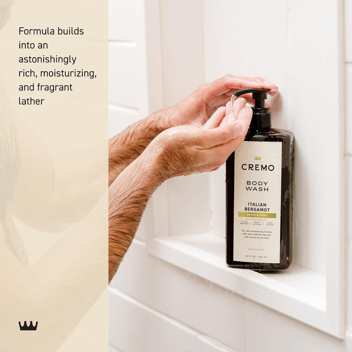 Cremo Body Wash for Men, Italian Bergamot, 32 Fl Oz