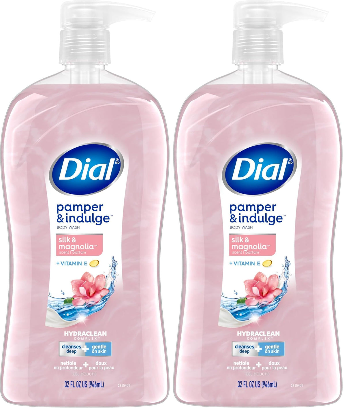 Dial Body Wash, Refresh & Renew Coconut Water, 32 Fl Oz, Hydraclean Complex & Vitamin E, Gentle, Leaves Skin Feeling Nourished, Dermatologist-Tested, No Parabens & Sulfates