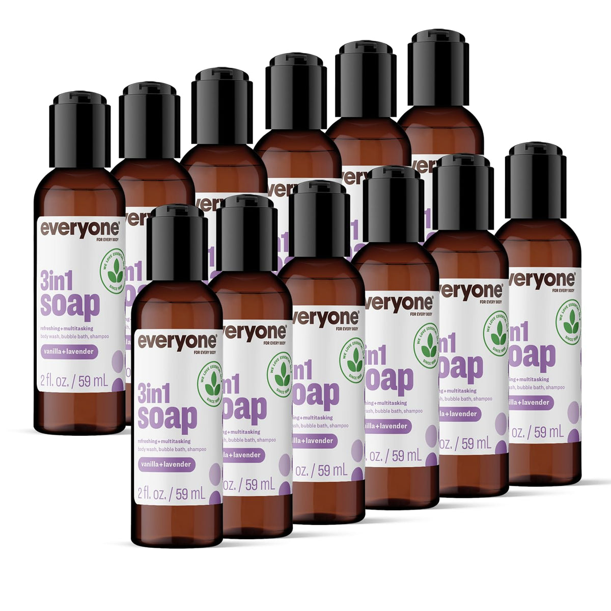 Everyone 3-in-1 Soap Body Wash Shampoo Bubble Bath Unscented 32oz 2pk