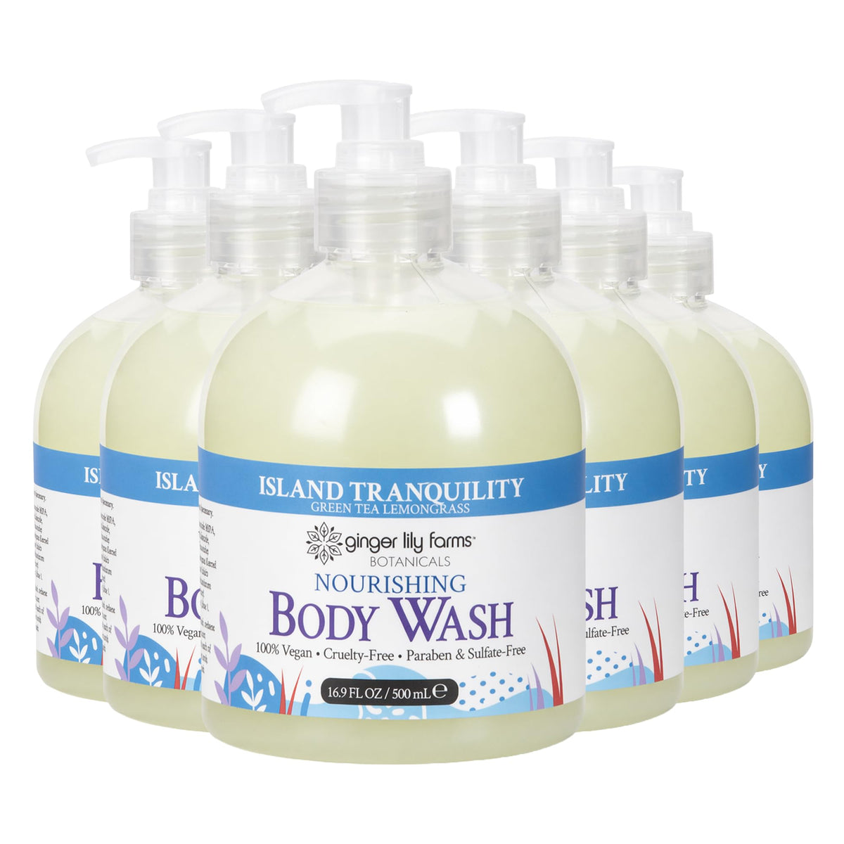 Ginger Lily Farms Botanicals Body Wash, 128oz, Island Tranquility