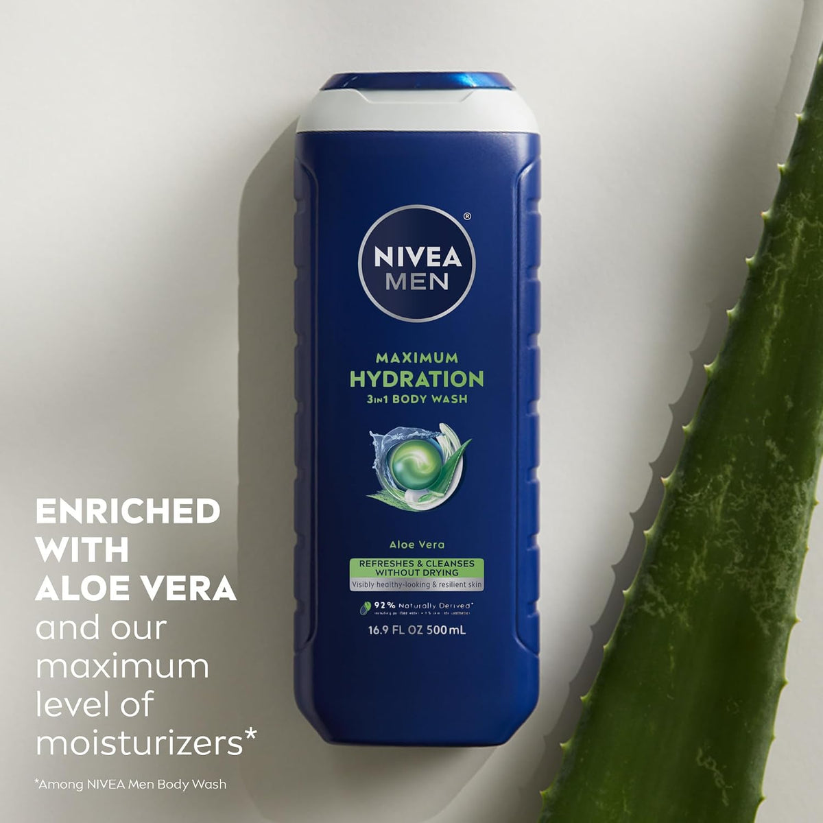 NIVEA MEN Maximum Hydration 3-in-1 Body Wash, Multipack, 3 x 16.9 FL OZ