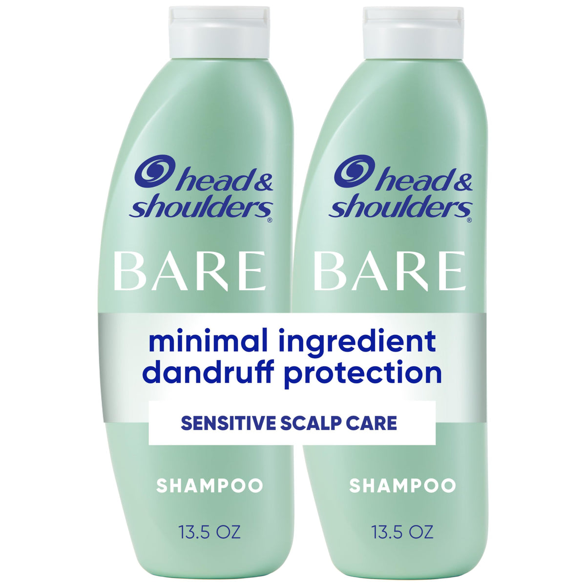 Head & Shoulders Anti-Dandruff Shampoo, BARE Soothing Hydration Twin Pack, 1% Pyrithione Zinc, Dry Scalp Relief, Free of Sulfates, Silicones, Dyes, 13.5 Fl Oz Each