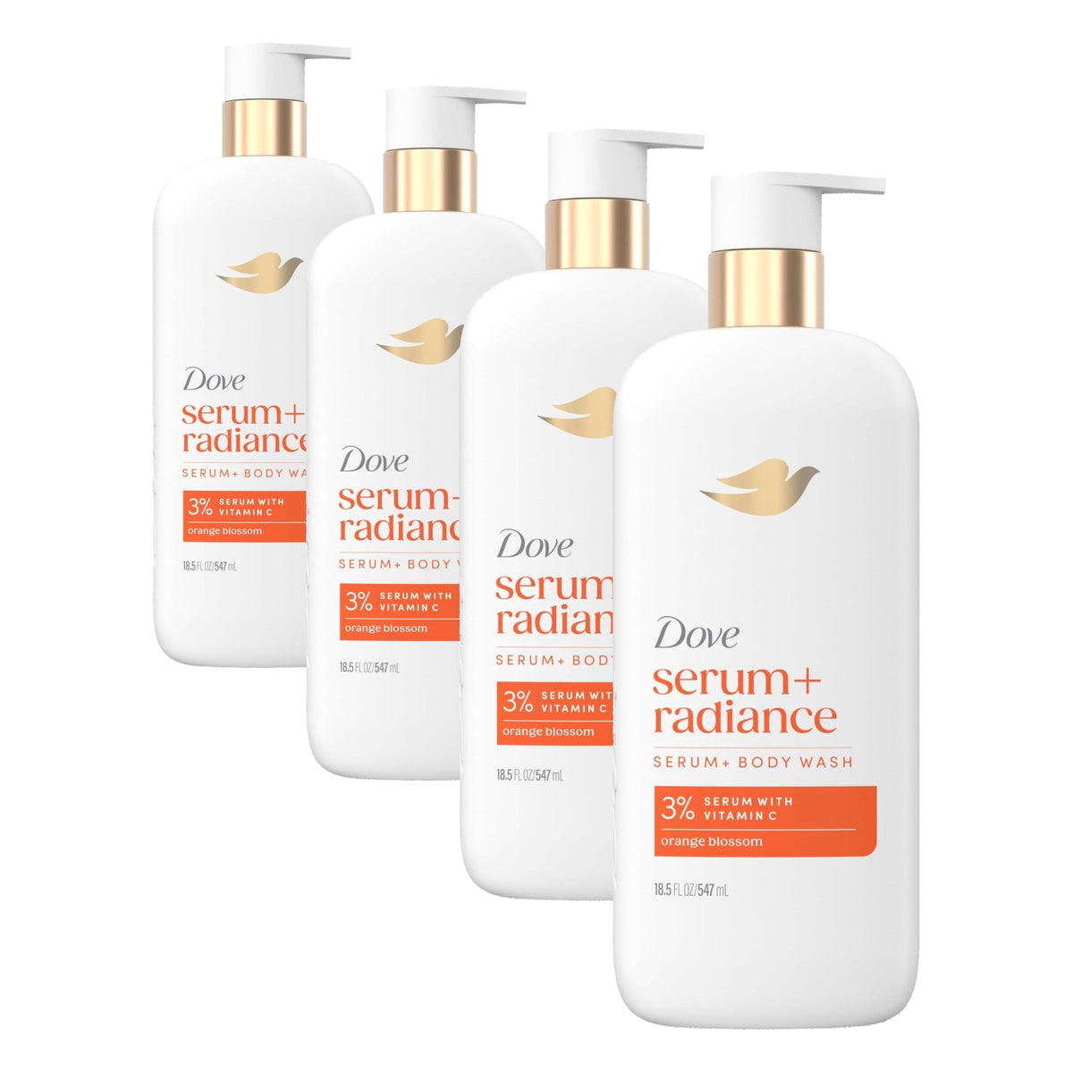 Dove Serum+ Radiance Body Wash, 3% Serum with Vitamin C, 18.5 oz