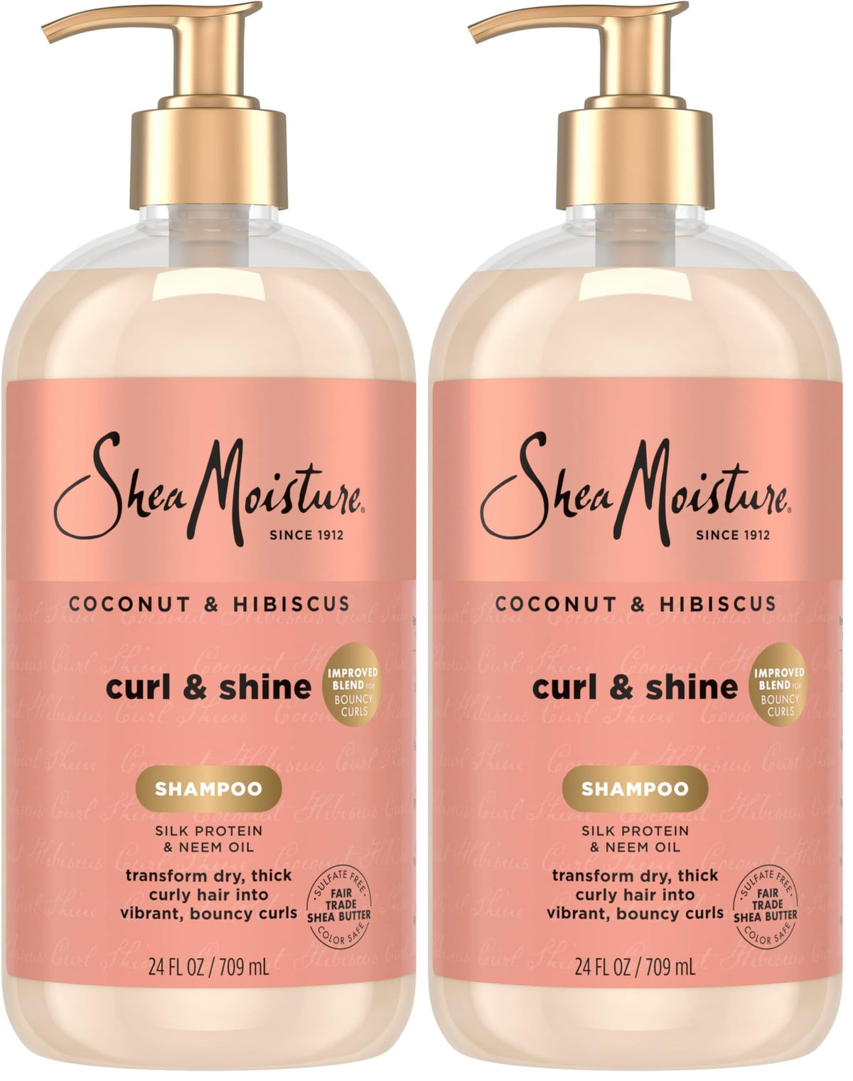 Shea Moisture Coconut & Hibiscus Shampoo for Curly Hair Hydrating 24oz