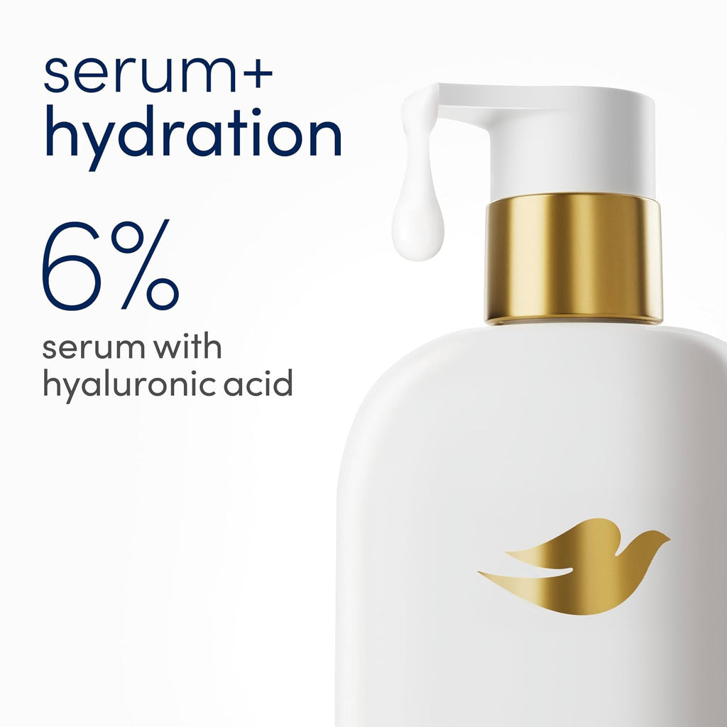 Dove Serum+ Hydration Body Wash Hyaluronic Acid 6% Hydration Serum, 18.5 oz