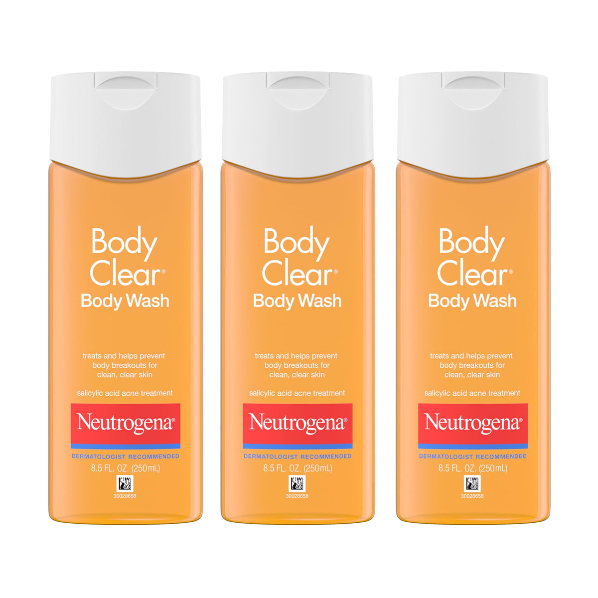 Neutrogena Body Clear Acne Body Wash, 3 x 8.5 fl oz