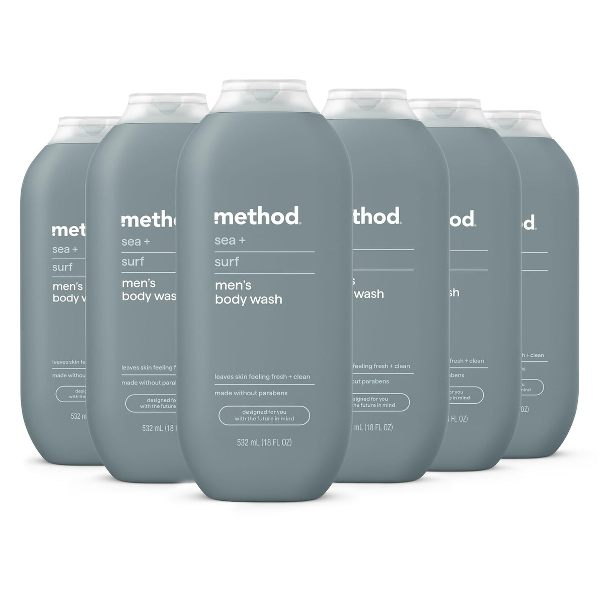 method Men’s Body Wash, Sea + Surf, 18 fl oz, 3 Pack
