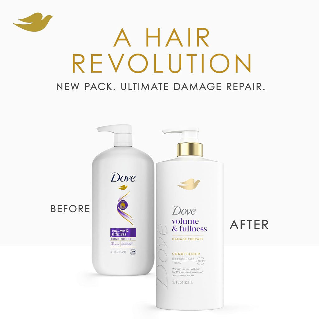 Dove Conditioner Volume & Fullness for Thin Hair, Bio-Protein, 28 Fl Oz