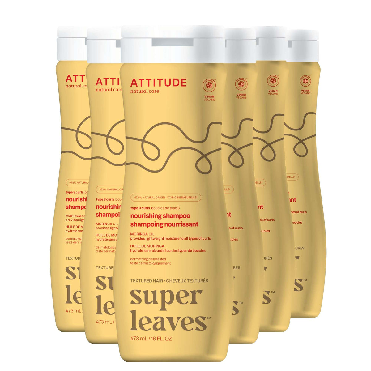 ATTITUDE Nourishing Hair Shampoo, EWG Verified, For Dry and Damaged Hair, Naturally Derived Ingredients, Vegan and Plant Based, Grapeseed Oil and Olive Leaves, 32 Fl Oz